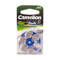 Батарейка Camelion A675-BP6(0%Hg) , Zinc Air, A675, 1.45V, 6 шт., Блистер