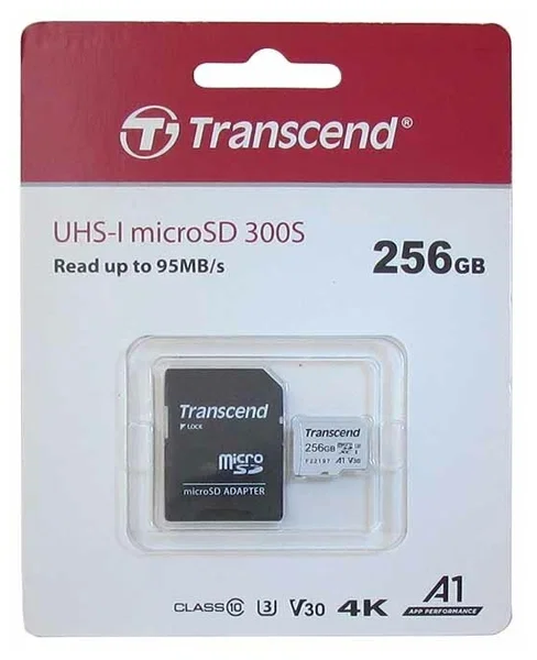 microSD HC 256Gb Transcend TS256GUSD300S-A, class 10 U3 A1